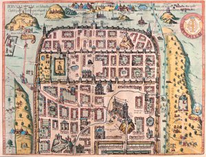 Jerusalem, Israel - i "Civitates Orbis Terrarum" av Georg Braun, Köln 1617 av Georg Braun