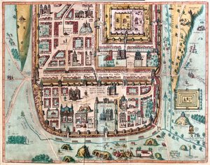 Jerusalem, Israel - i "Civitates Orbis Terrarum" av Georg Braun, Köln 1617
