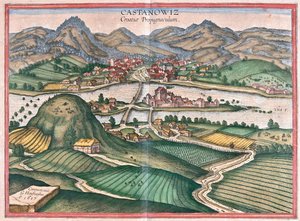 Kostajnica, Kroatien - i "Civitates Orbis Terrarum" av Georg Braun, Köln 1617 av Georg Braun