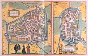 Leeuwarden (västfrisiska), Franeker, Nederländerna - i "Civitates Orbis Terrarum" av Georg Braun, Köln 1617 av Georg Braun