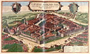 Leipzig (Lipsia), Tyskland - i "Civitates Orbis Terrarum" av Georg Braun, Köln 1617 av Georg Braun