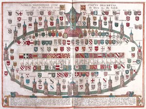 Mons , Belgien - i "Civitates Orbis Terrarum" av Georg Braun, Köln 1617