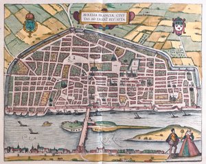 Orleans - Frankrike, i "Civitates Orbis Terrarum" av Georg Braun, Köln 1617