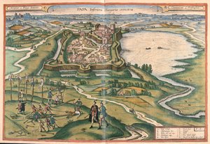 Papa, Ungern - i "Civitates Orbis Terrarum" av Georg Braun, Köln 1617 av Georg Braun