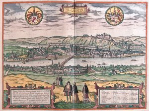 Passau, Tyskland - i "Civitates Orbis Terrarum" av Georg Braun, Köln 1617 av Georg Braun
