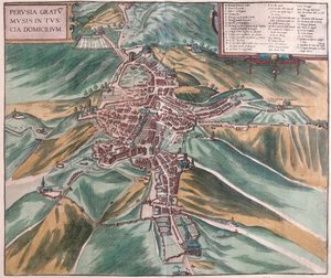 Perugia, Italien - i "Civitates Orbis Terrarum" av Georg Braun, Köln 1617 av Georg Braun