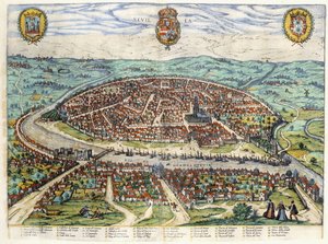 Plan och utsikt över Sevilla, 1579-1590
