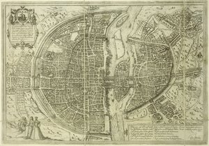 Stadsplan för Paris, 1572