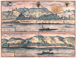 Vosavia (Ficelia) Oberwesel - Boppard, Tyskland - i "Civitates Orbis Terrarum" av Georg Braun, Köln 1617 av Georg Braun