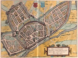 Wesel,i Nordrhein Westphalia, Tyskland - i "Civitates Orbis Terrarum" av Georg Braun, Köln 1617 av Georg Braun