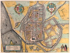 Zutphen, Nederländerna - i "Civitates Orbis Terrarum" av Georg Braun, Köln 1617 av Georg Braun