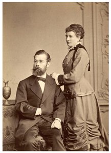 Porträtt av Hermann von Ihering med sin första hustru Anna Maria Clara Belzer Wolf. av Georg Brokesch