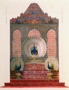 Design för Peacock Throne of Morish Cloister i kungliga slottet Ludwig II i Linderhof