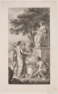 Illustration med offerscene av Georg Christian Schule