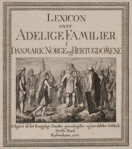 Titelsida för "Lexikon över adelsfamiljer i Danmark, Norge och hertigdömena"