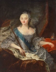Porträtt av kejsarinnan Elizabeth av Ryssland 1709-1762, 1740-talet.