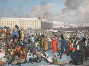 Skridskoåkning i den frusna hamnen i Wiener Neustadt-kanalen, 1805.