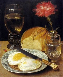 Stilleben med stekta ägg av Georg Flegel
