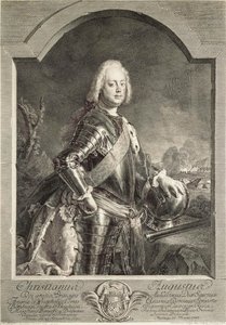 Porträtt av Christian August, prins av Anhalt-Zerbst 1690-1747, 1750. av Georg Freidrich Schmidt