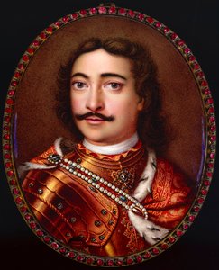 Porträtt av kejsar Peter I den store 1672-1725. av Georg Friedrich Dinglinger