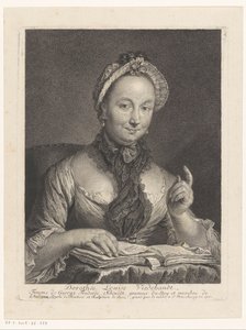 Porträtt av Dorothée Louise Viedebandt, hustru till konstnären Georg Friedrich Schmidt Dorothée Louise Viedebandt, Femme av George Frederic Schmidt (titel på objekt)
