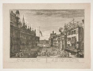 Gatan Saint Bassi och dess tempel i Venedig av Georg Gottfried Winckler
