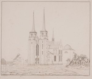 Danska: Roskilde domkyrka sedd från sydväst av Georg Hoffmann