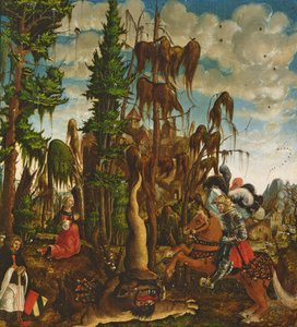 St. George räddar prinsessan från draken, 1520 av Georg Lemberger