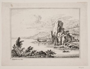 Bergsdel vid en sjö