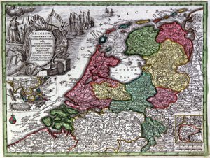 Karta över Holland av Georg Matthäus Seutter