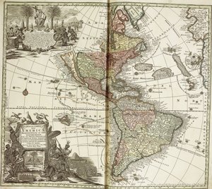 Karta över Amerika, 1744