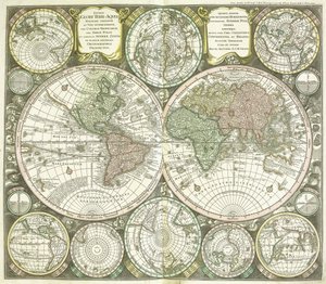 Karta över världen, 1744