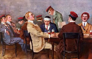 Broderskap - Dricker öl och sjunger, ca 1900 (illustration) av Georg Muhlberg