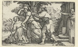 Abraham driver ut Hagar och Ismael Story of Abraham (serietitel) av Georg Pencz