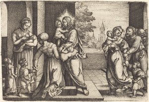 Kristus omgiven av barn av Georg Pencz