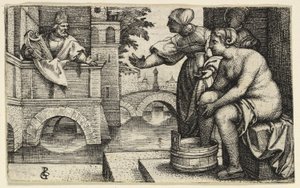 David observerar Batseba av Georg Pencz