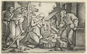 Herdars födelse och tillbedjan Life of Christ (serietitel) av Georg Pencz