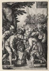 Joseph sänkt i en brunn, 1546. av Georg Pencz