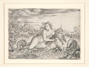 Jungfru bortförd av sjömonster av Georg Pencz