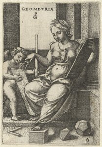 Geometri Geometri (titel på objekt) Seven Liberal Arts (serietitel) av Georg Pencz