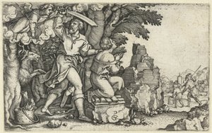 Offer av Abraham från Isak Story of Abraham (serietitel) av Georg Pencz