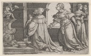 Solomon dyrkar idoler. av Georg Pencz
