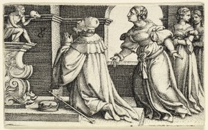 Solomon dyrkar idolen Moloch av Georg Pencz