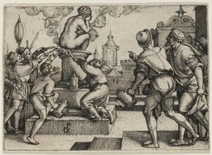 The Courtesan Punished, från The Story of the Magician Virgil av Georg Pencz