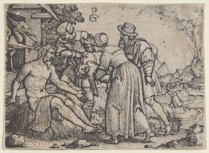 Förföljelsen av Job. av Georg Pencz
