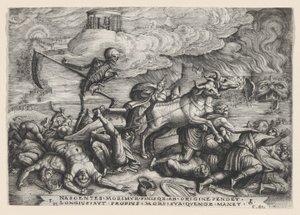 Dödens triumf i tiden, från Petrarkas triumf. av Georg Pencz