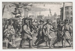The Triumph of Fame on Chastity, från The Triumphs of Petrarch. av Georg Pencz