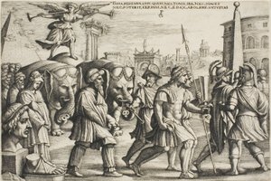 The Triumph of Fame, tallrik tre från Triumphs of Petrarch av Georg Pencz