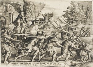 The Triumph of Time, tallrik fyra från The Triumphs of Petrarch av Georg Pencz