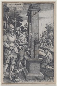 Titus Manlius, från romerska hjältar, 1535. av Georg Pencz